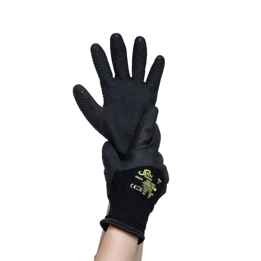 AMPri SolidSafety Winter Dots Schutzhandschuh Hydropellent Beschichtung