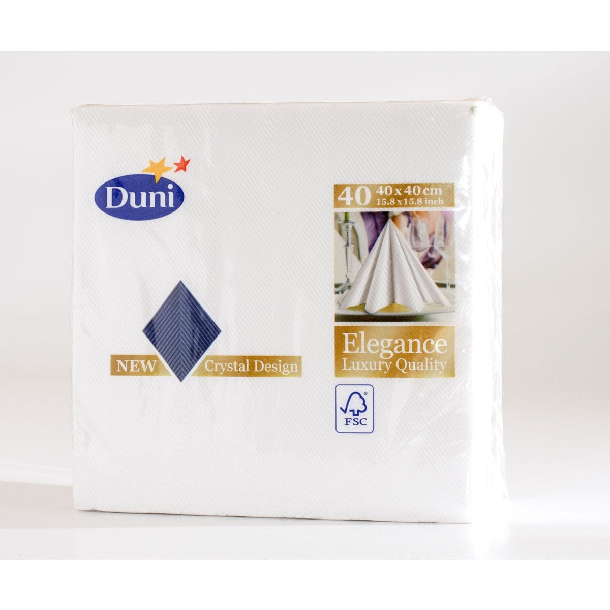 Duni Elegance Serviette-Crystal 40 x 40 cm Farbvariante: Weiß