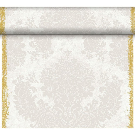 Duni Dunicel Tête-à-Tête-Motiv-Tischläufer, Royal White, 0,40 x 24 m