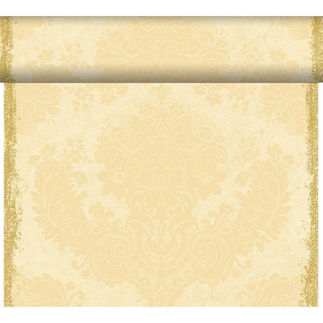 Duni Dunicel Tête-à-Tête-Motiv-Tischläufer, Royal Cream, 0,40 x 24 m