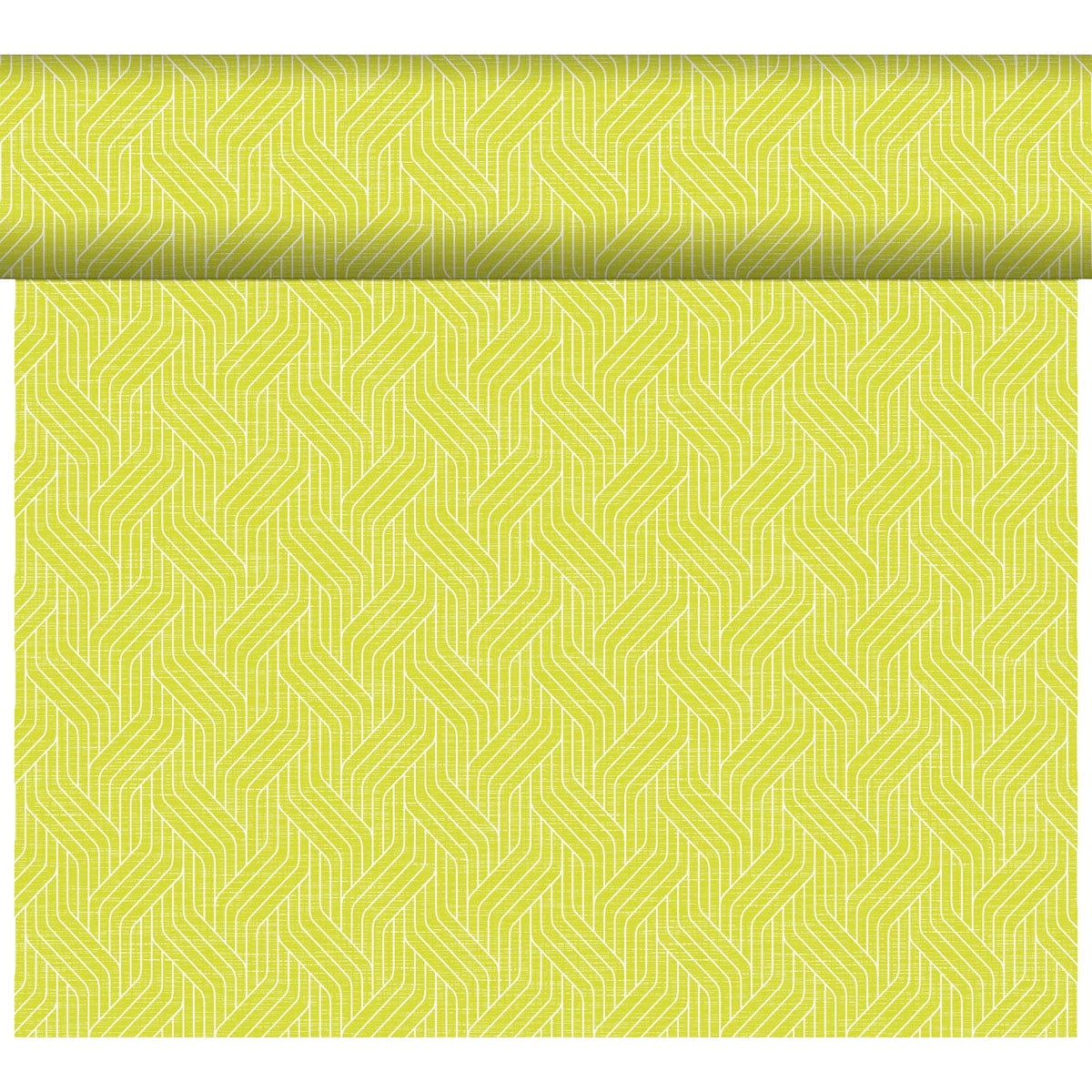 Duni Dunicel Tête-à-Tête-Tischläufer, Motiv Woven, 0,40 x 24 m Farbvariante: Kiwi