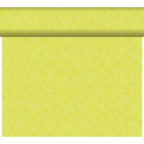 Duni Dunicel Tête-à-Tête-Tischläufer, Motiv Woven, 0,40 x 24 m Farbvariante: Kiwi