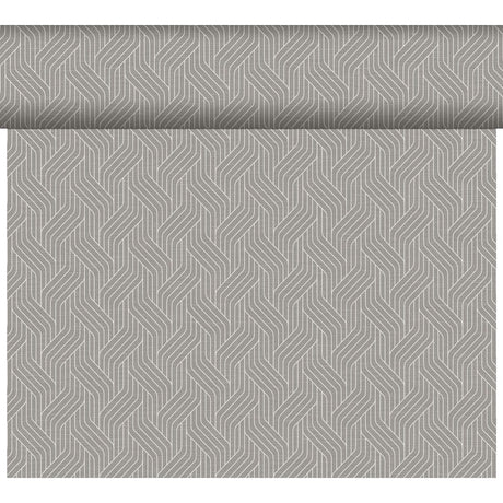 Duni Dunicel Tête-à-Tête-Tischläufer, Motiv Woven, 0,40 x 24 m Farbvariante: Granite Grey