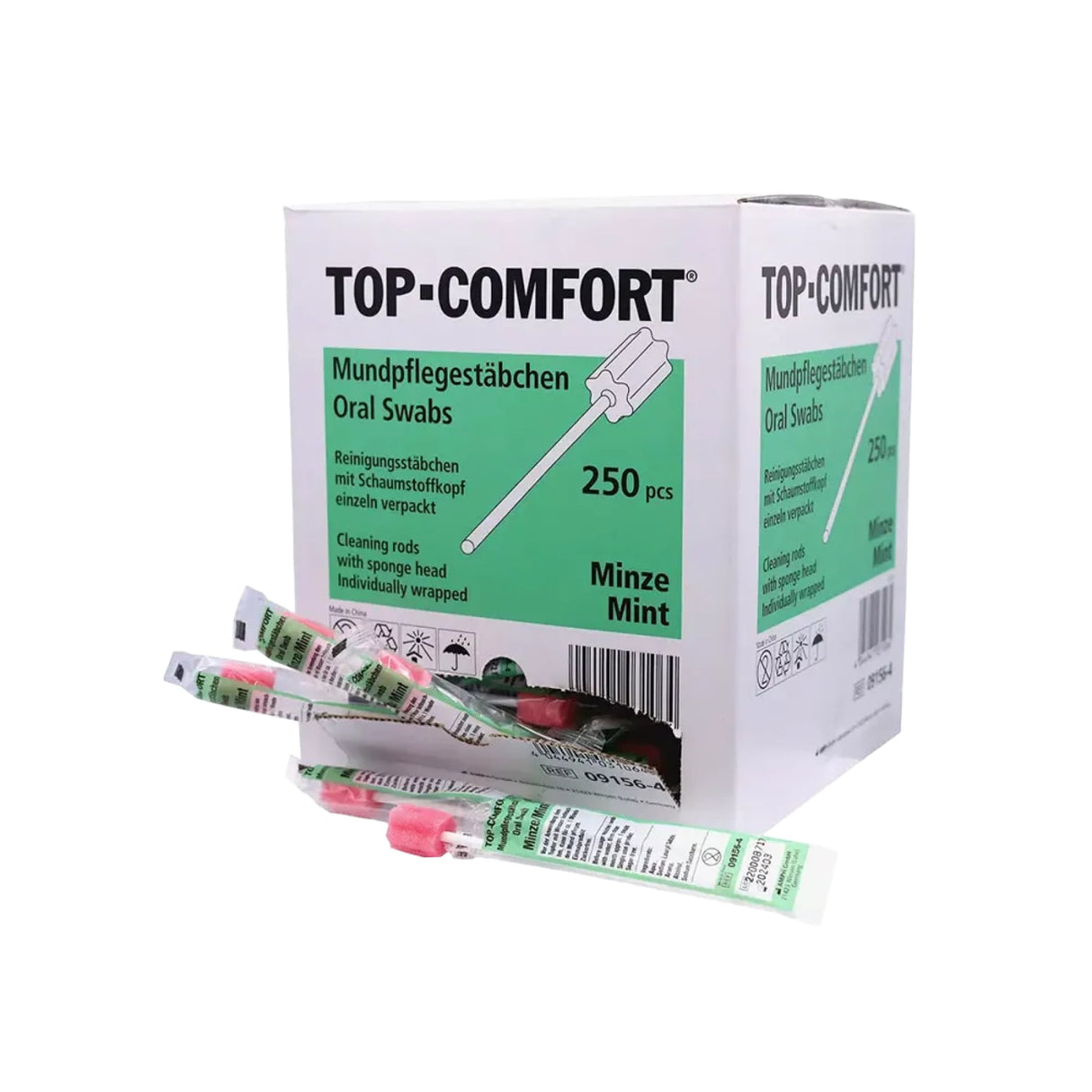 AMPri TOP COMFORT Mundpflegestäbchen PU Schwamm Minze Mundhygiene