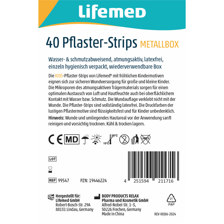 Lifemed Pflaster-Strips Prinzessin Metallbox geoeffnet