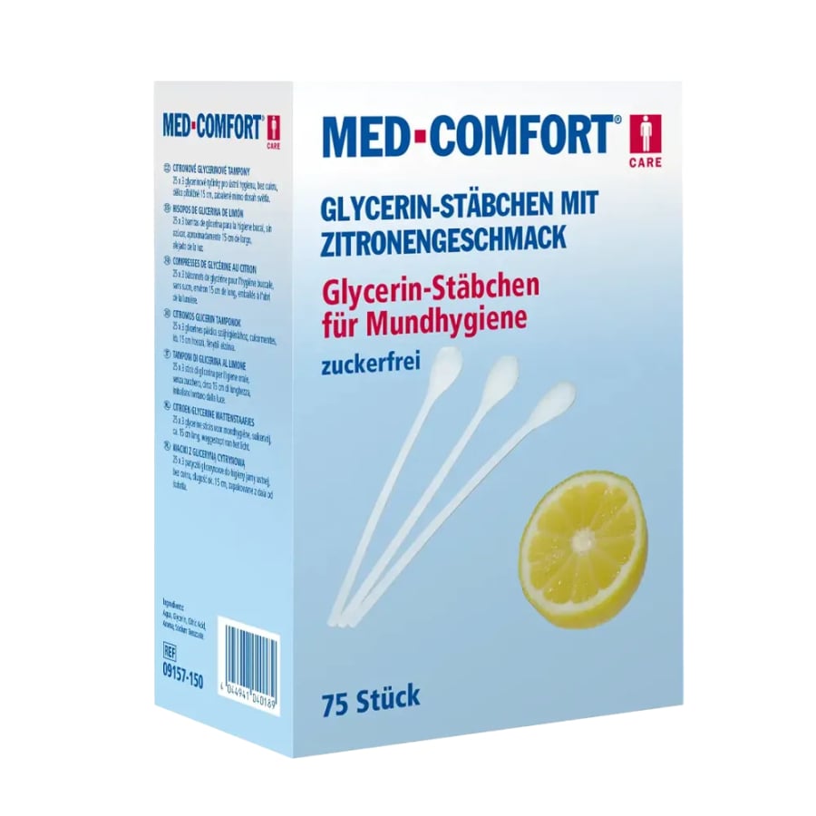 AMPri MED-COMFORT Wattestäbchen Lemon Geschmack Mundhygiene