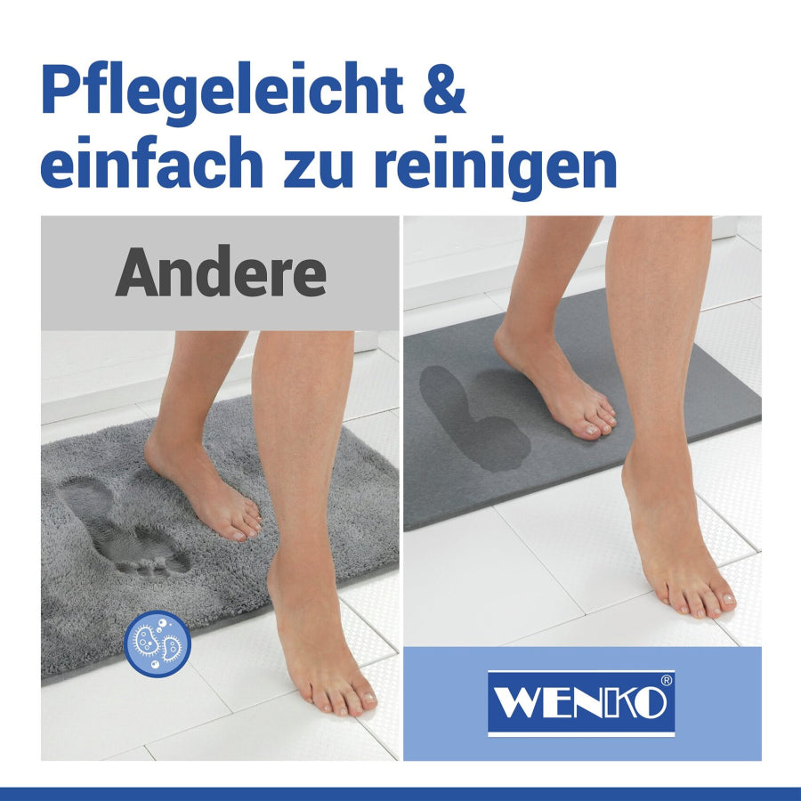 WENKO Diatomit Badematte 80 x 50 cm Simi Grau