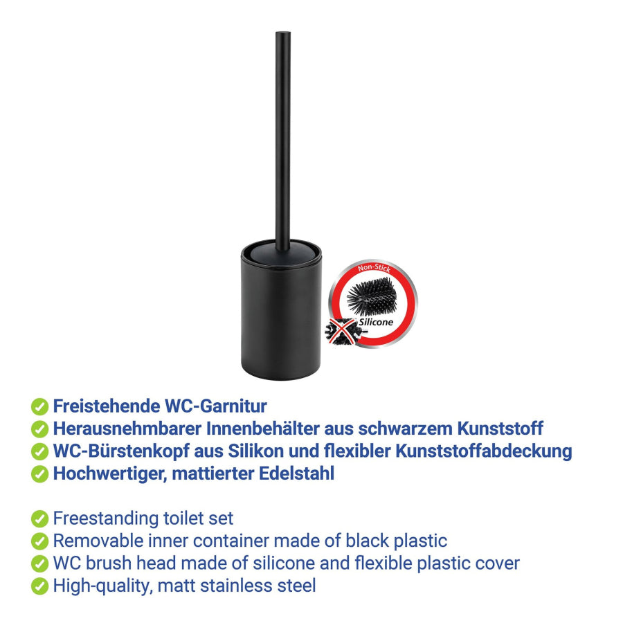 WENKO Stand-WC-Garnitur Porto schwarz