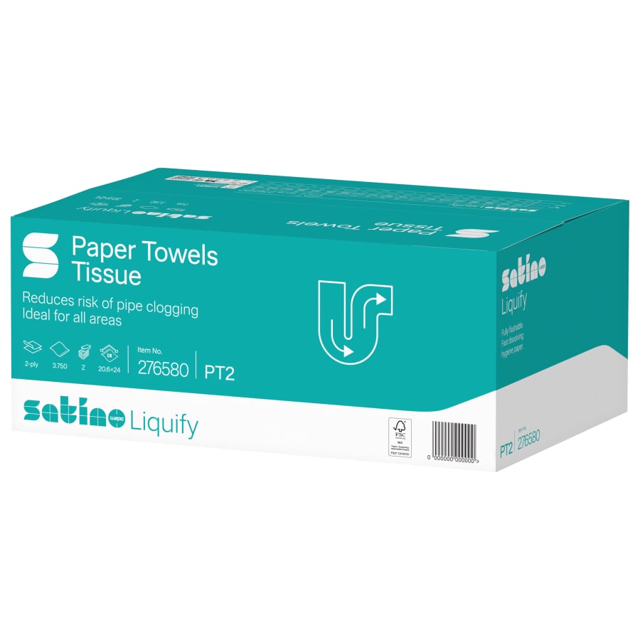 Satino Liquify Handtuchpapier Z-Falz 20,6 x 24 cm – Ansicht