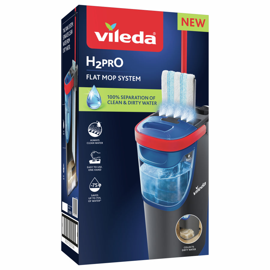 Vileda H2PRO Flachwischer Set mit Zweitanksystem
