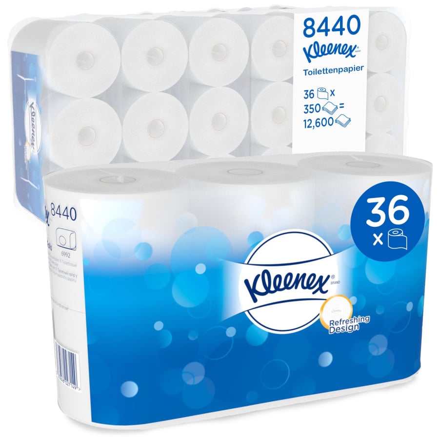 KLEENEX® 350 Toilet Tissue Rollen Toilettenpapier, 3-lagig