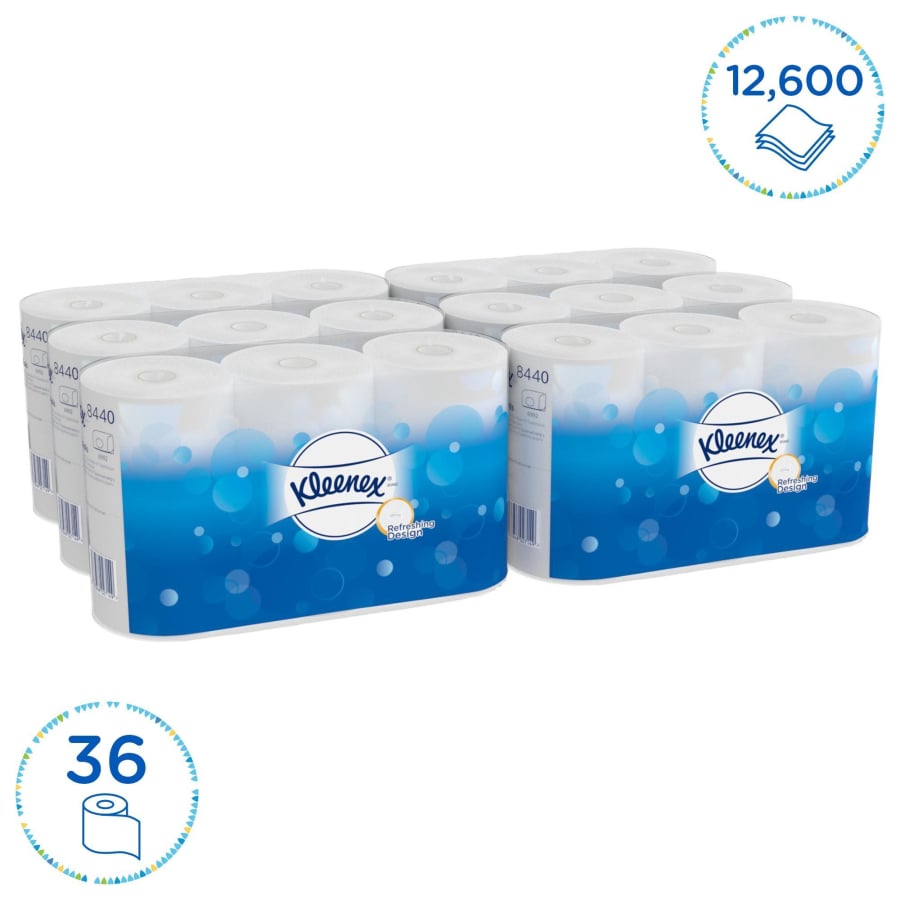 KLEENEX® 350 Toilet Tissue Rollen Toilettenpapier, 3-lagig