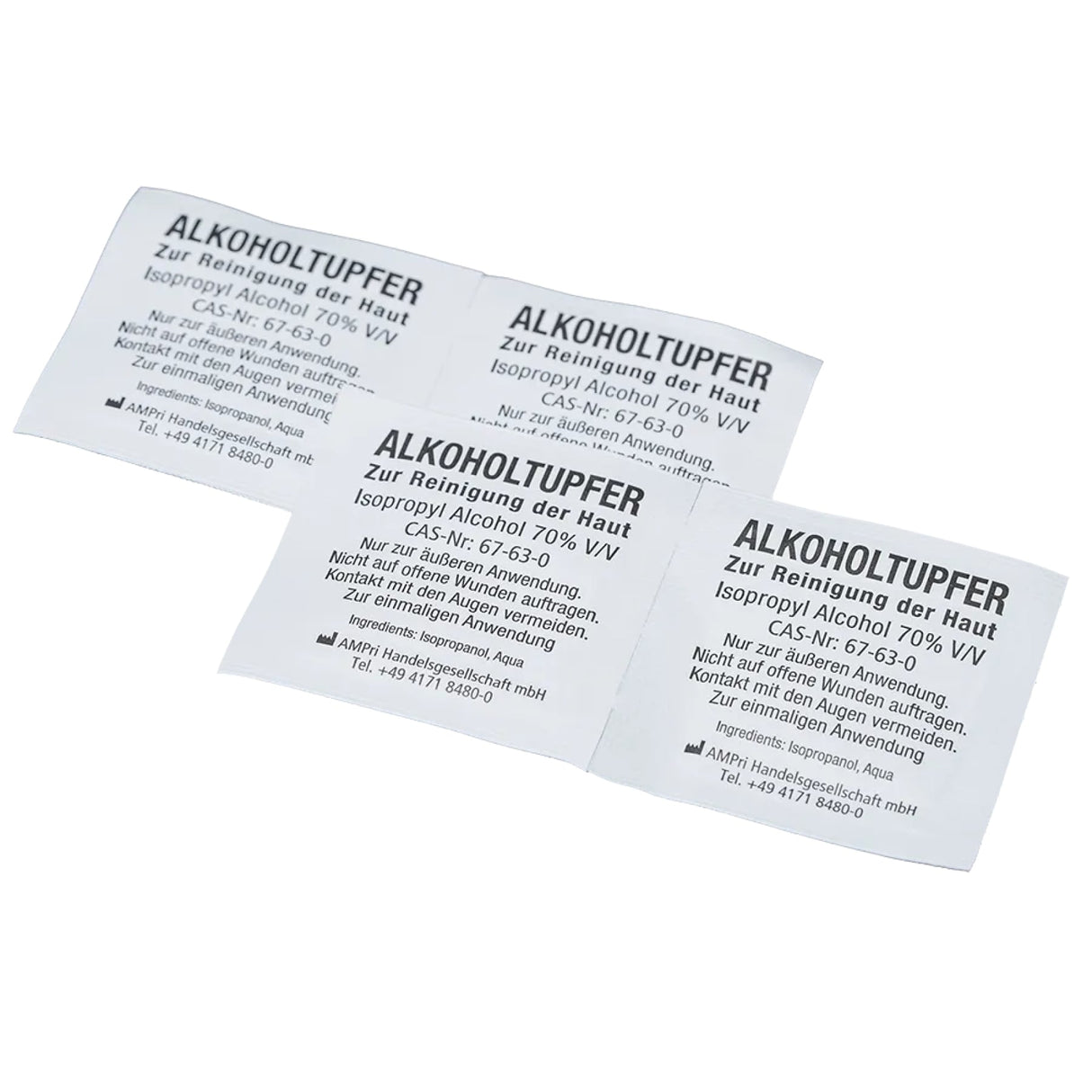 AMPri Clean Comfort Alkoholtupfer einzeln verpackt weiß