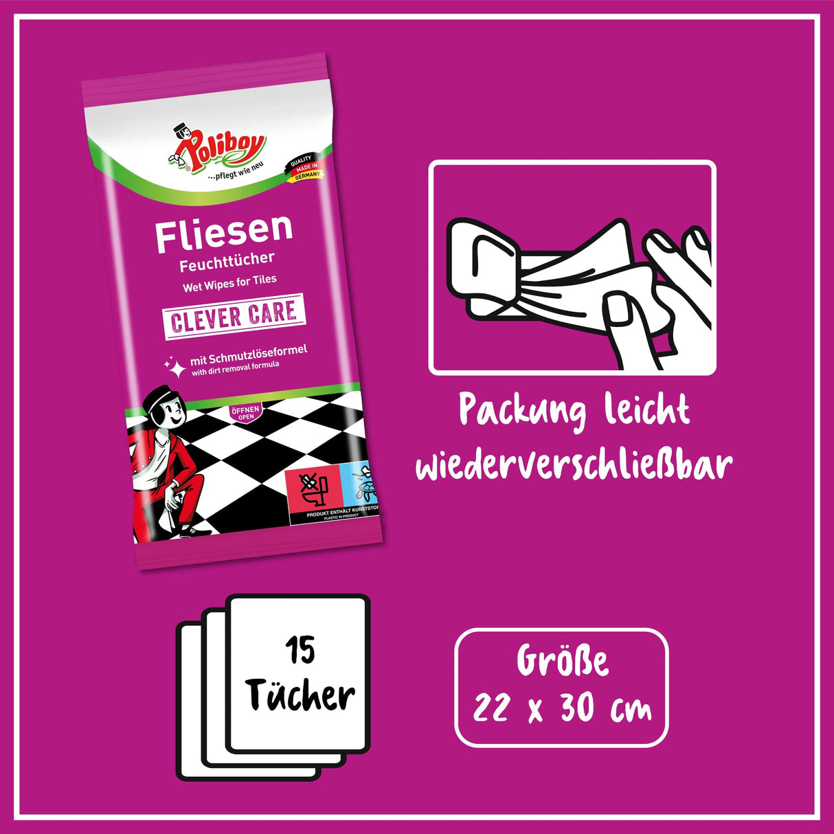 Poliboy Fliesen Feuchttücher