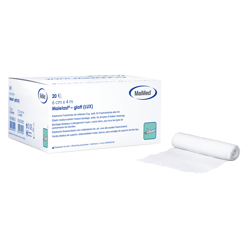 MaiMed Maielast - glatt unsteril elastische Fixierbinden Größe: 6 cm x 4 m
