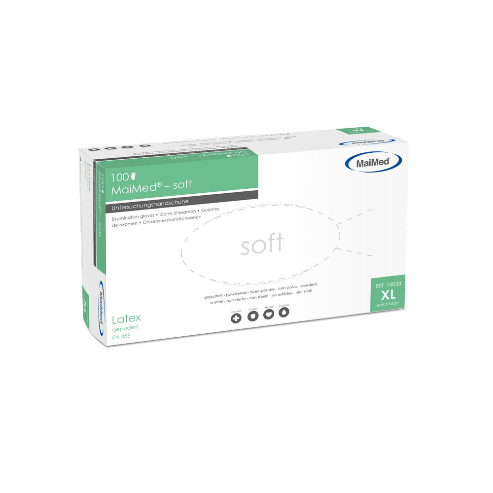 MaiMed soft Latex Einmalhandschuhe gepudert Größe: XL