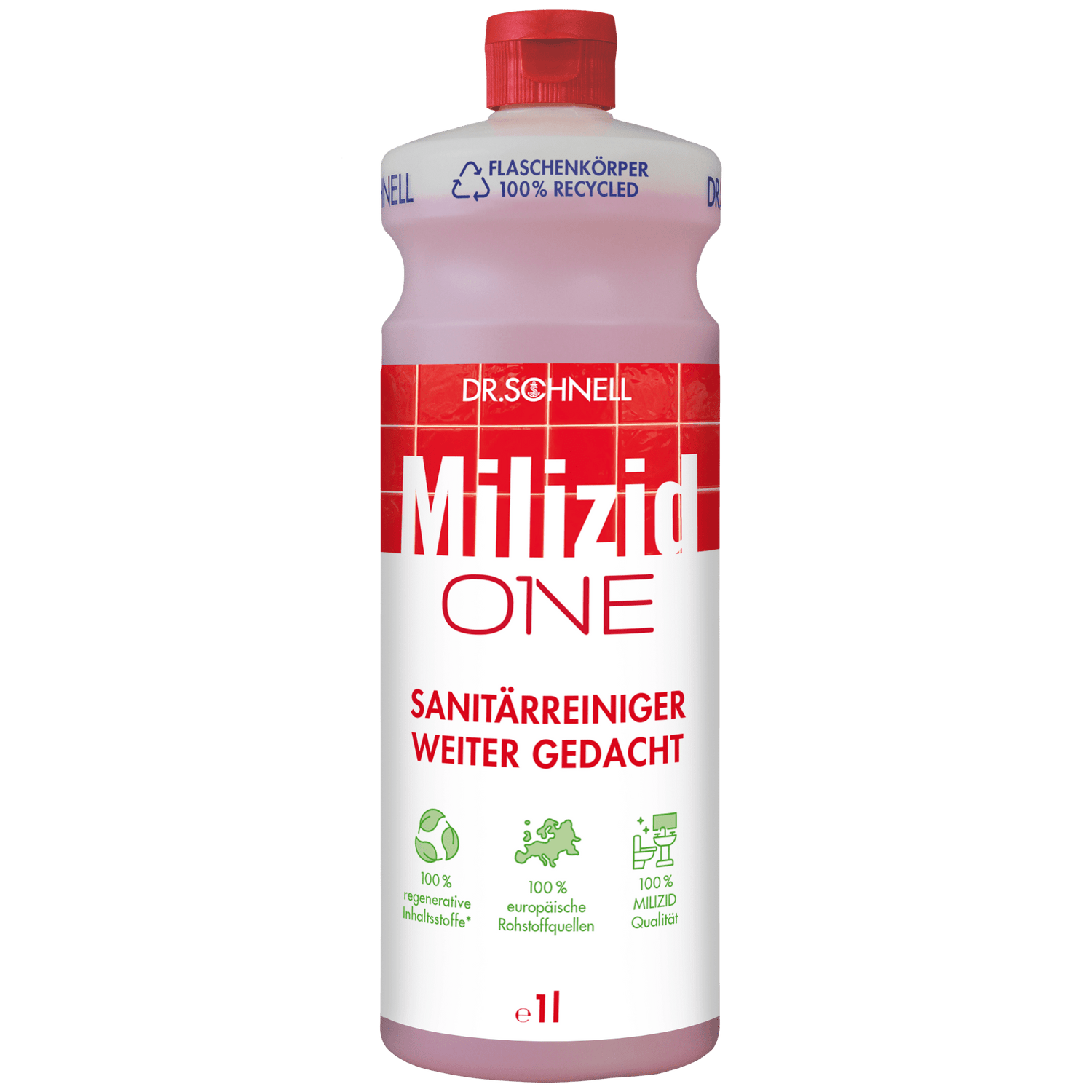 Dr. Schnell MILIZID ONE – Der 100 % regenerative Premium-Sanitärreiniger