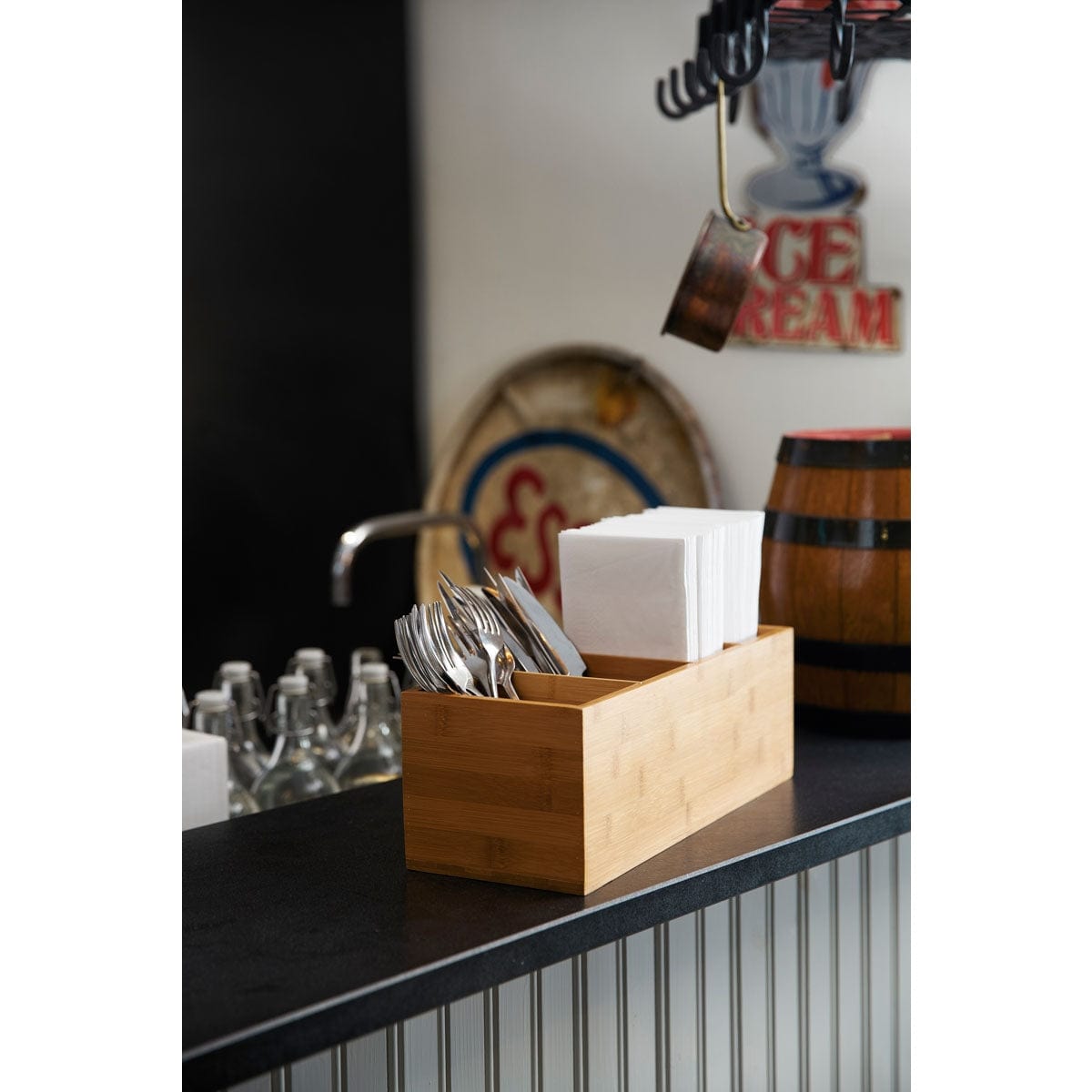 Duni Serviettenspender/Besteckkasten Multi, Bambus ecoecho, 36 x 14 cm