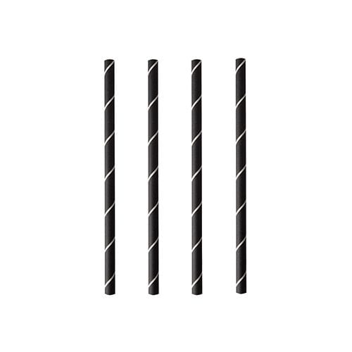 PAPSTAR Papier-Trinkhalm "pure", schwarz / weiß