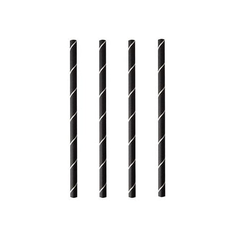 PAPSTAR Papier-Trinkhalm "pure", schwarz / weiß
