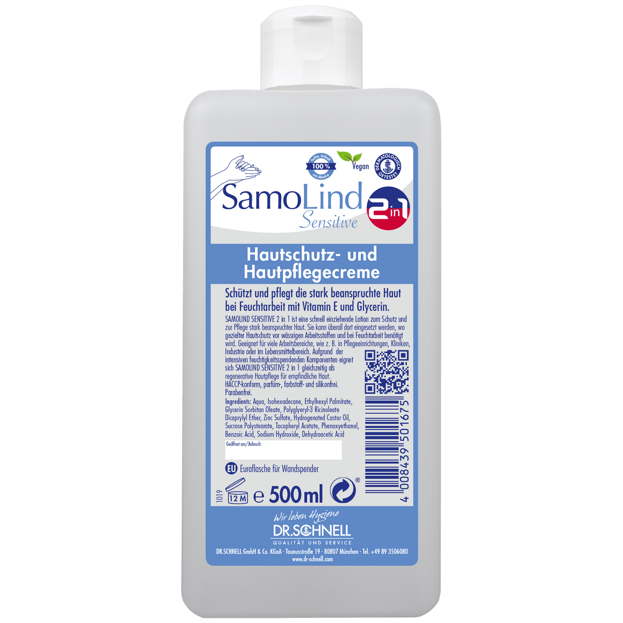 Dr. Schnell SamoLind Sensitive 2in1 Handcreme Inhalt: 500 ml (für Eurospender)