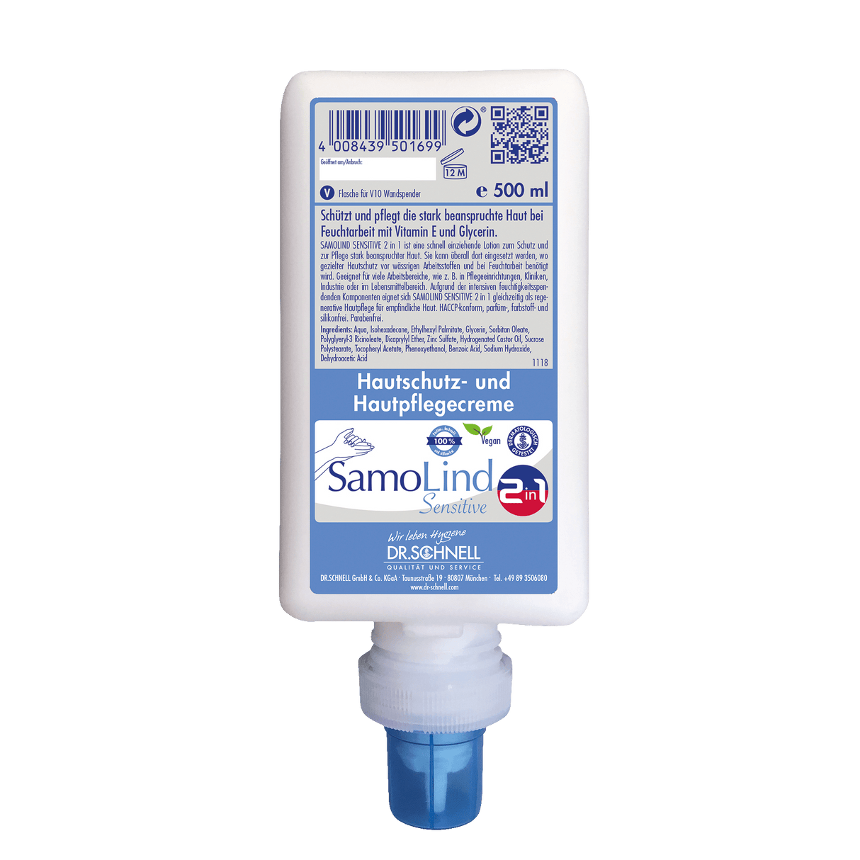 Dr. Schnell SamoLind Sensitive 2in1 Handcreme Inhalt: 500 ml V10 Spenderflasche