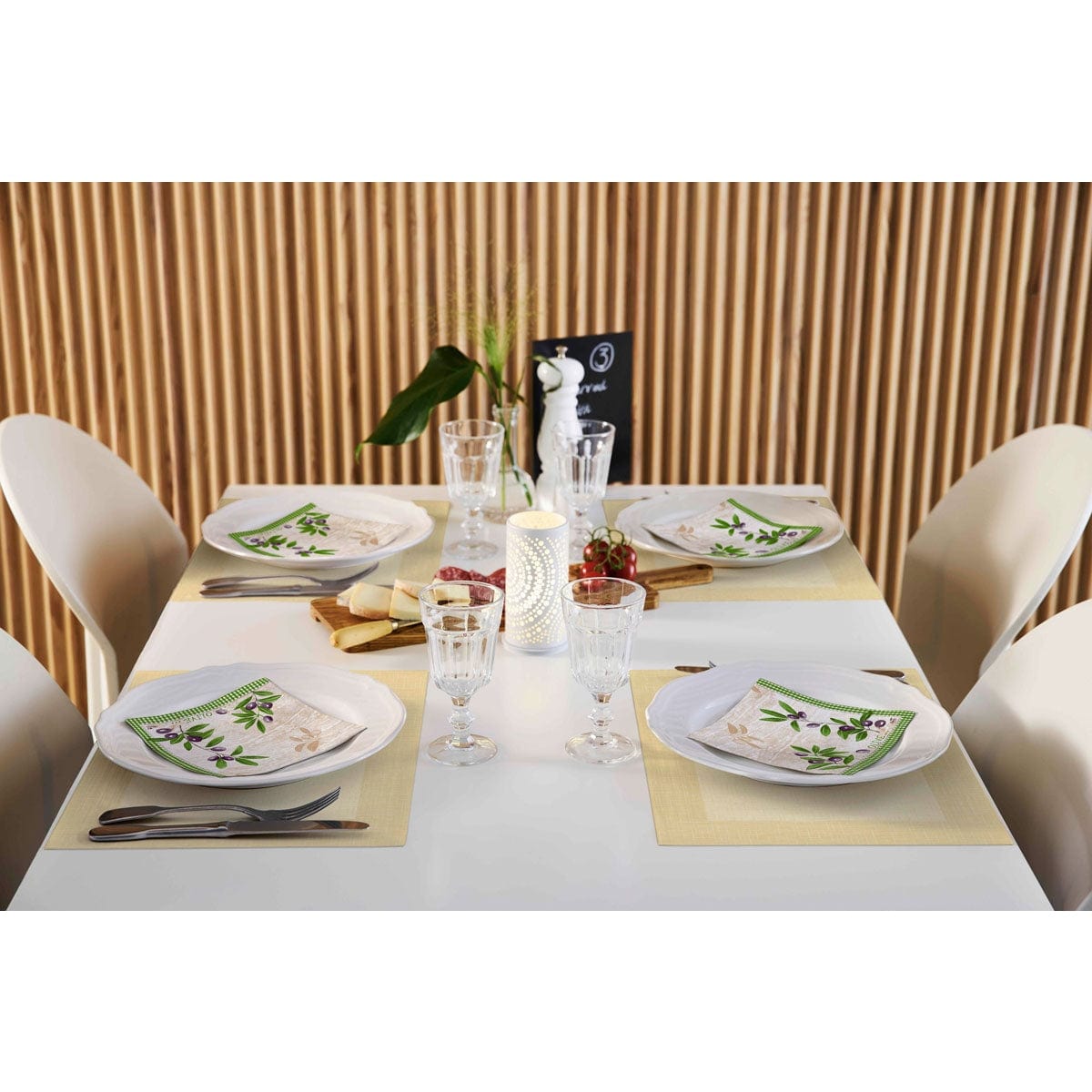 Duni Dunicel Tischset Linnea, 30 x 40 cm Farbvariante: Weiß