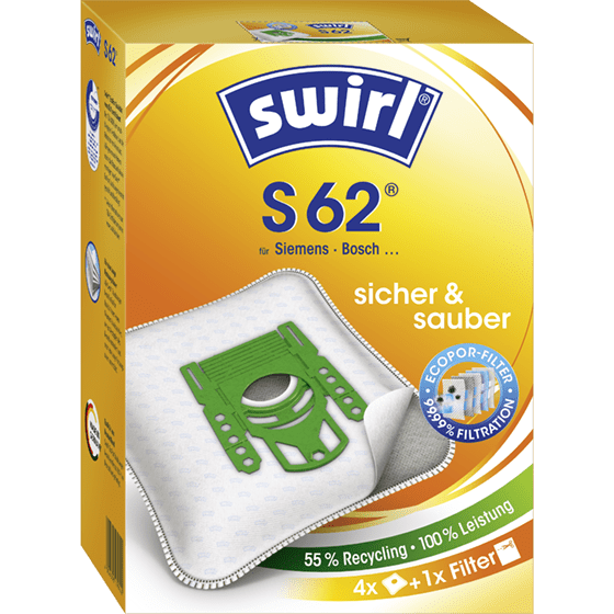 swirl Staubsaugerbeutel S 62, mit MicroporPlus-Filter