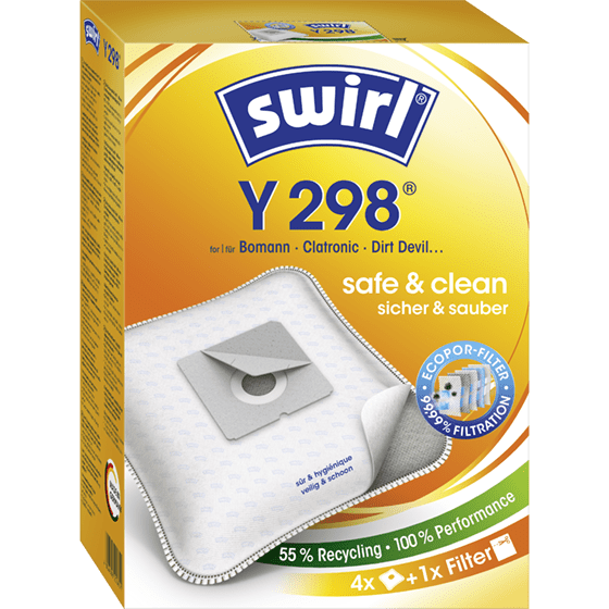 swirl Staubsaugerbeutel Y 298, mit MicroporPlus-Filter