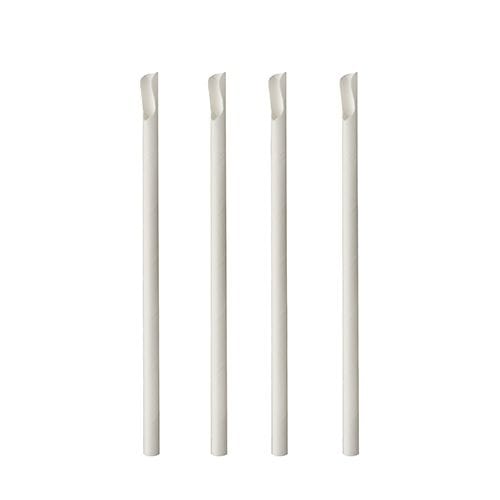 PAPSTAR Papier-Trinkhalm mit Löffel "pure" Farbvariante: Weiß