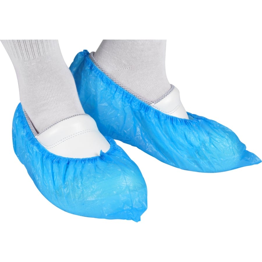 ABENA® Einweg-Schuhüberzieher, 41 x 15 cm, blau, LDPE 1 Karton (20 Packungen × 100 Stück), Xl Schuhgroesse 42 45