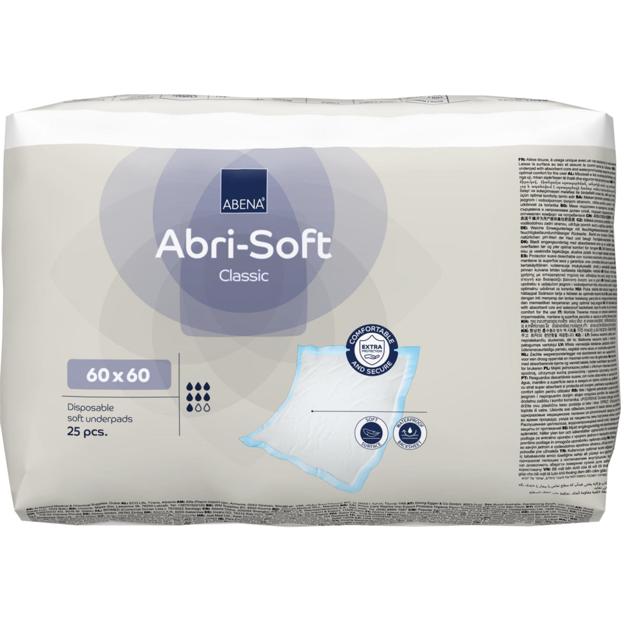 ABENA® Einweg-Unterlage, Flocken Classic, 60 x 60 cm, blau