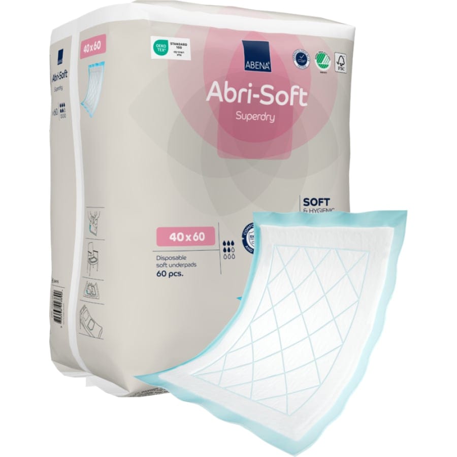 ABENA® Einweg-Unterlage, mit SAP, unsteril, 40 x 60 cm, blau 1 Karton (4 Packungen × 60 Stück)