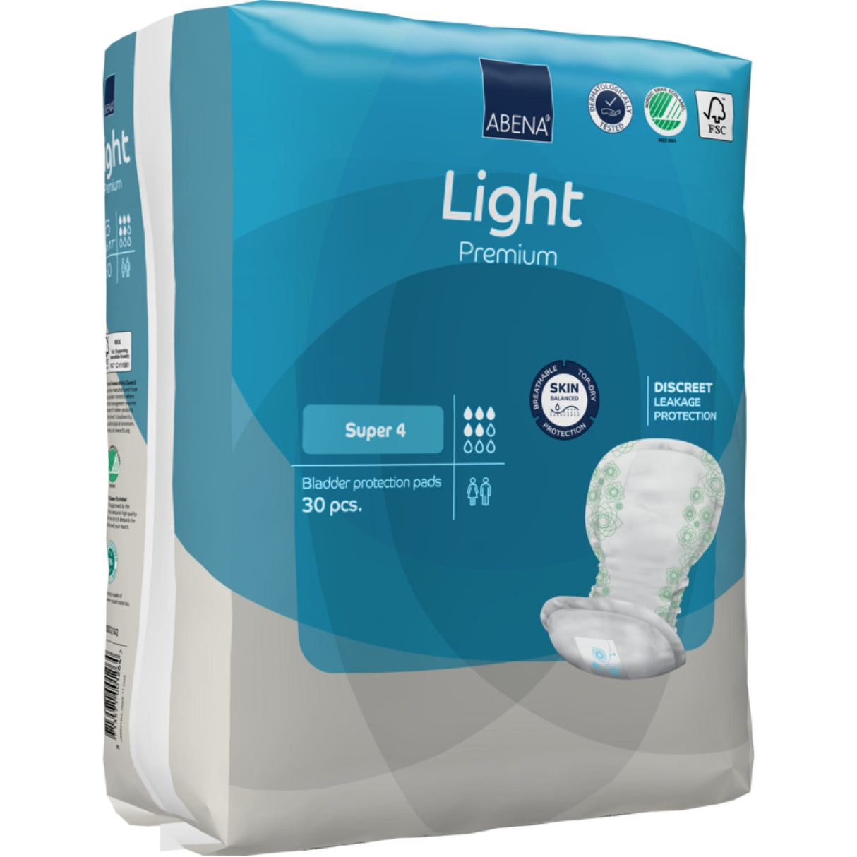 ABENA® Light Premium Inkontinenzeinlagen, Super 4 1 Karton (9 Packungen × 30 Stück)
