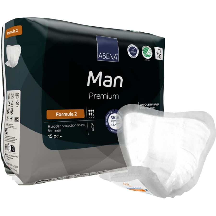 ABENA® Man Premium Formula 2 Inkontinenzhosen, grau 1 Karton (12 Packungen × 15 Stück)