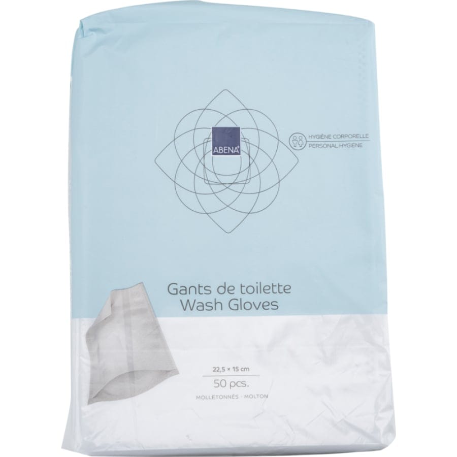 ABENA® Molton Ultra Sonic Waschhandschuh ECO, 22,5 x 14,8 cm 1 Karton (15 Packungen × 50 Stück)