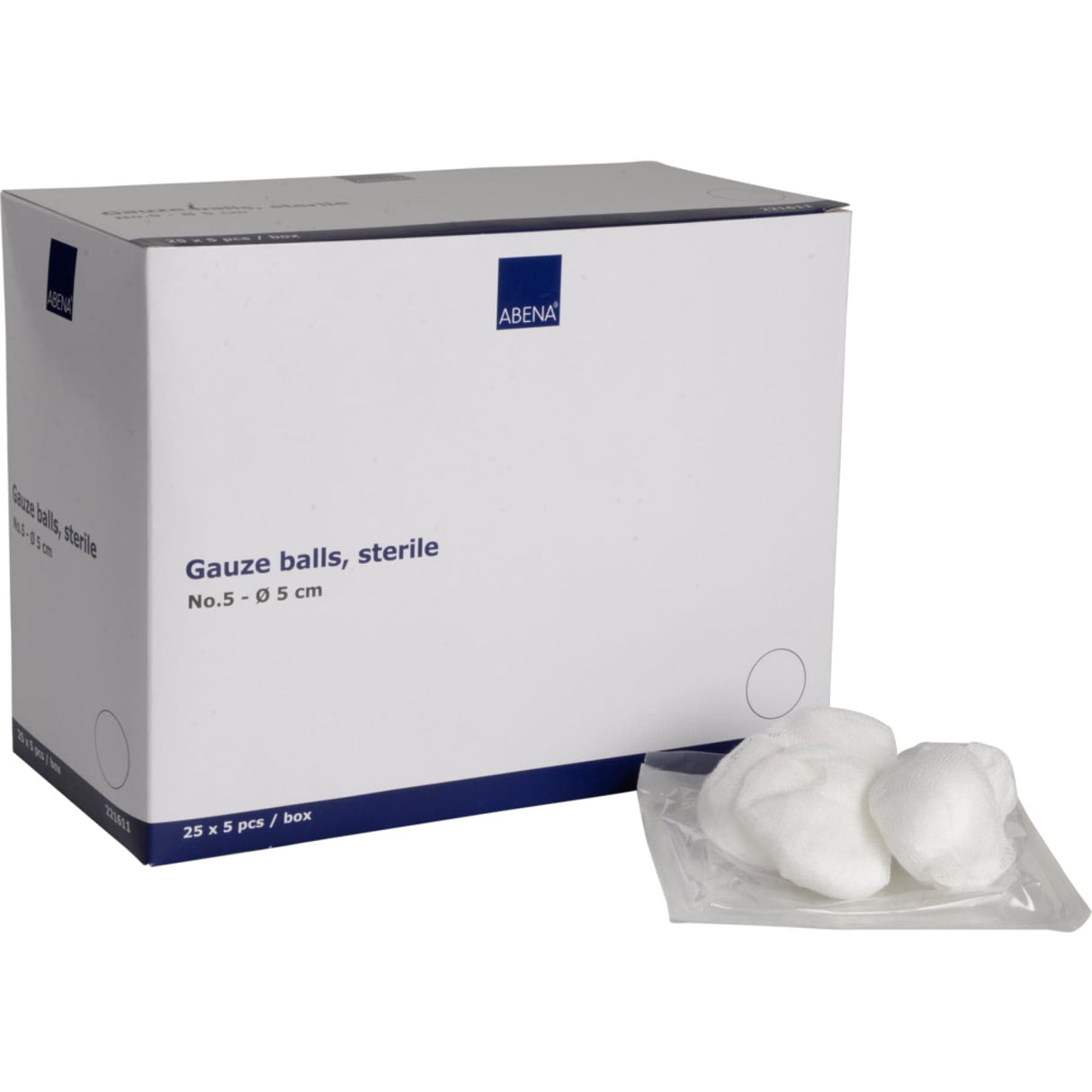 ABENA® Mulltupfer, 17-fädig, steril, weiß 1 Karton (8 Packungen × 25 Beutel × 5 Stück) · 425115