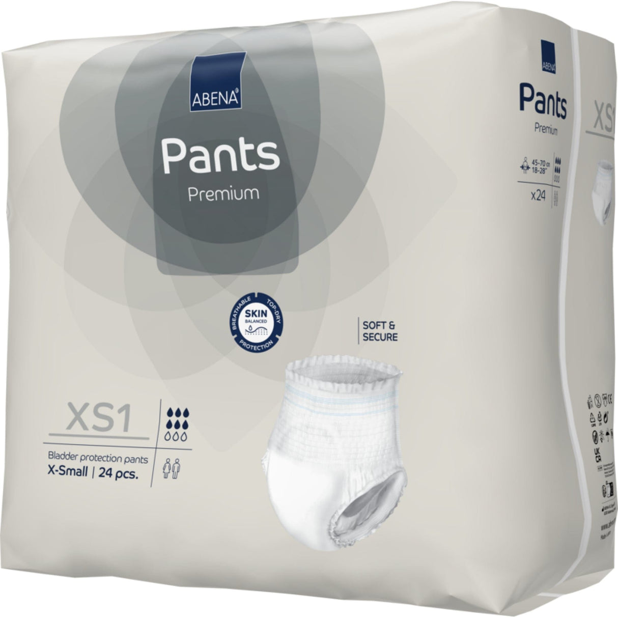 ABENA® Pants XS1, Premium 1 Karton (4 Packungen × 24 Stück)
