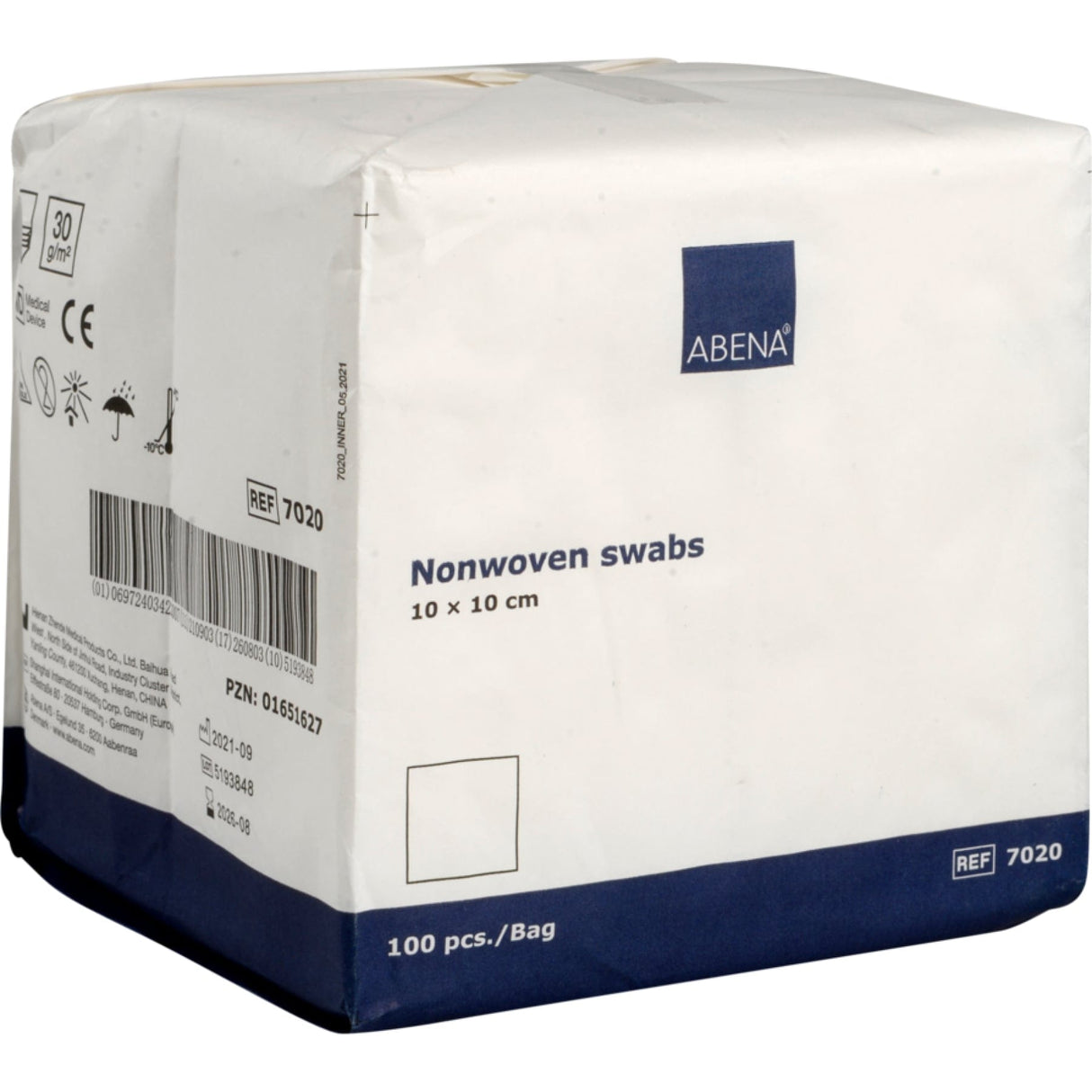ABENA® Vlieskompresse, unsteril, weiß 1 Packung (100 Stück) · 425401