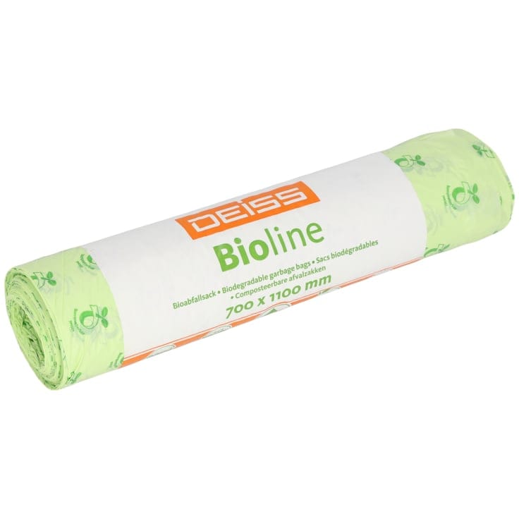DEISS BIOLINE Bioabfallsäcke 120 Liter ecovio® Biokunststoff 1 Rolle = 10 Saecke