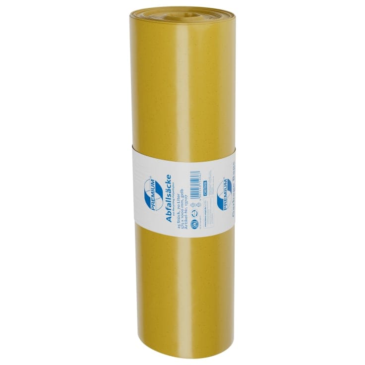 DEISS PREMIUM Abfallsack 70 Liter gelb, ca. 1320 g/Rolle, Typ 100