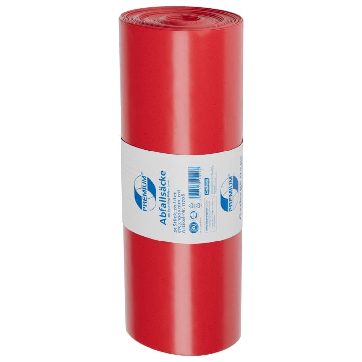 DEISS PREMIUM Abfallsack 70 Liter rot, ca. 1320 g/Rolle, Typ 100