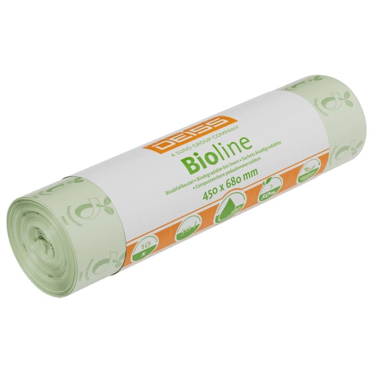 DEISS BIOLINE Bioabfallsäcke 30 Liter ecovio® Biokunststoff 1 Karton = 50 Rollen á 10 Stück á 500 Stück