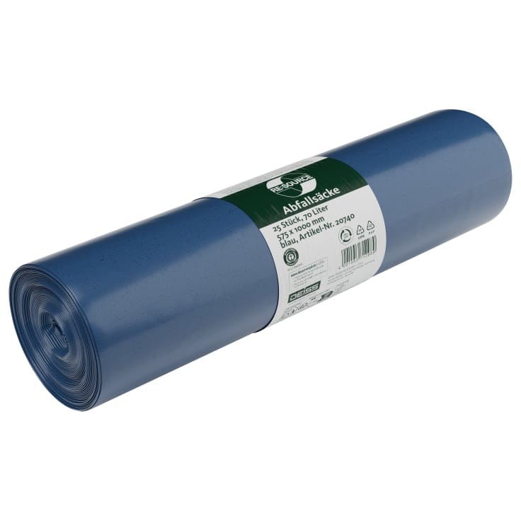 DEISS LDPE Abfallsäcke 70 Liter blau, Typ 60 Variante 1