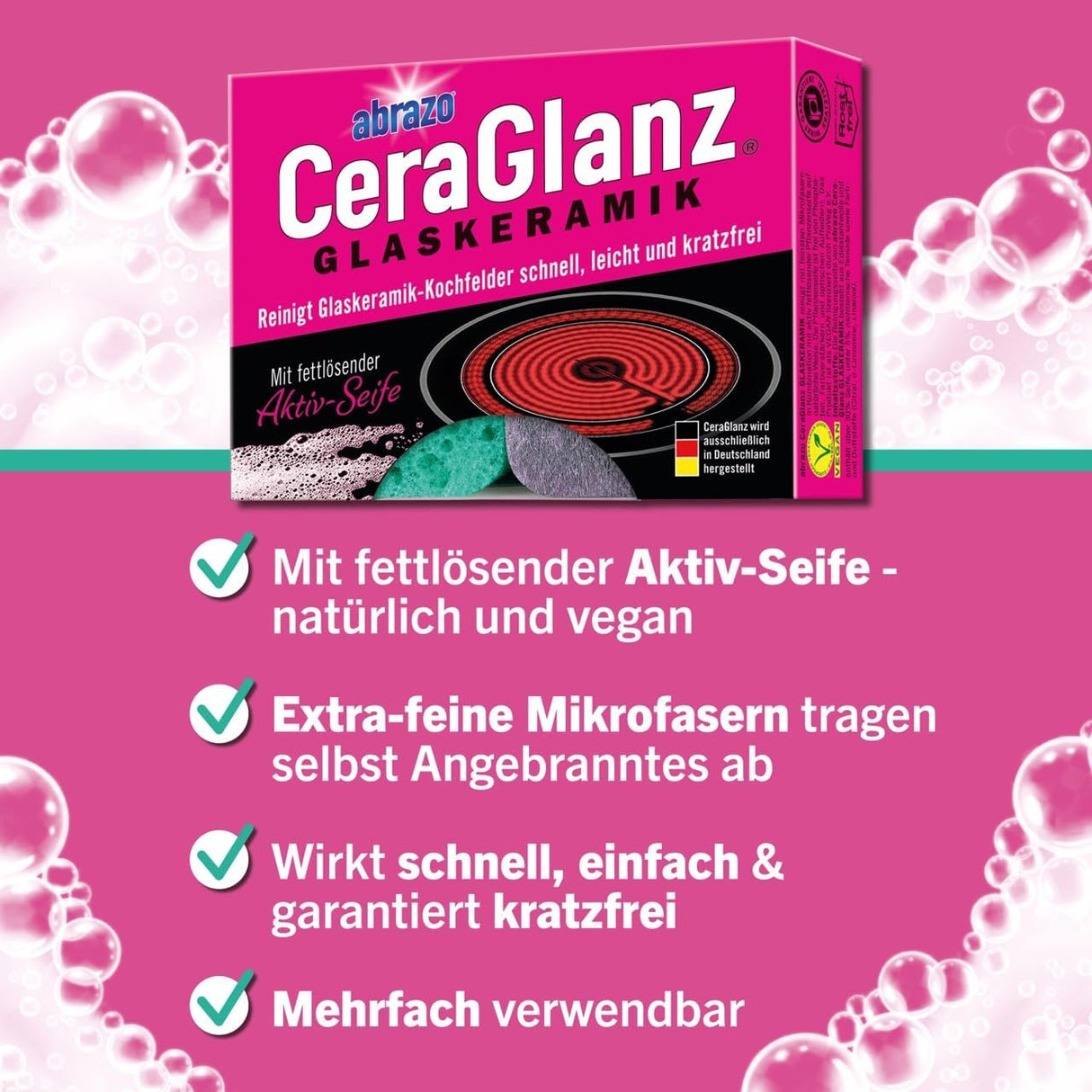 abrazo CeraGlanz GLASKERAMIK – schonende Tiefenreinigung für dein Kochfeld