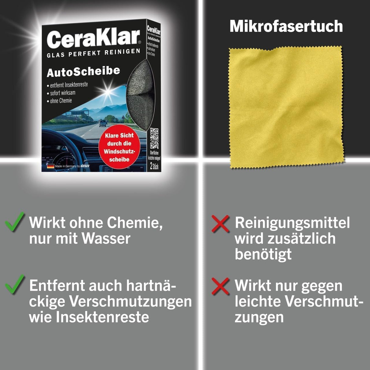 abrazo CeraKlar AutoScheibe Schwamm