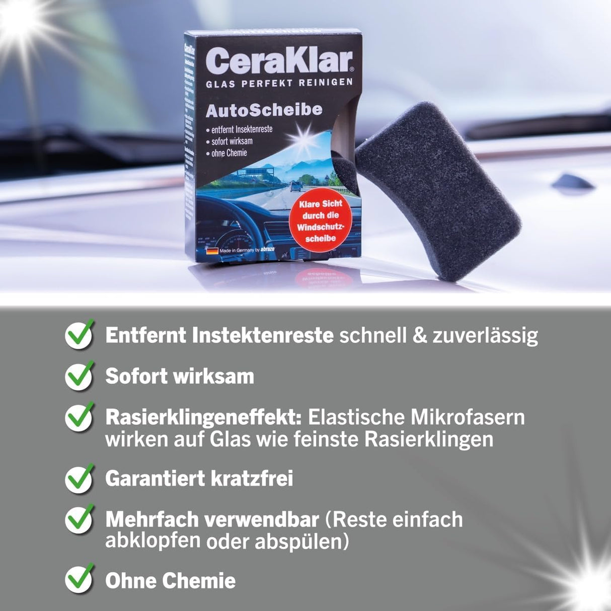 abrazo CeraKlar AutoScheibe Schwamm