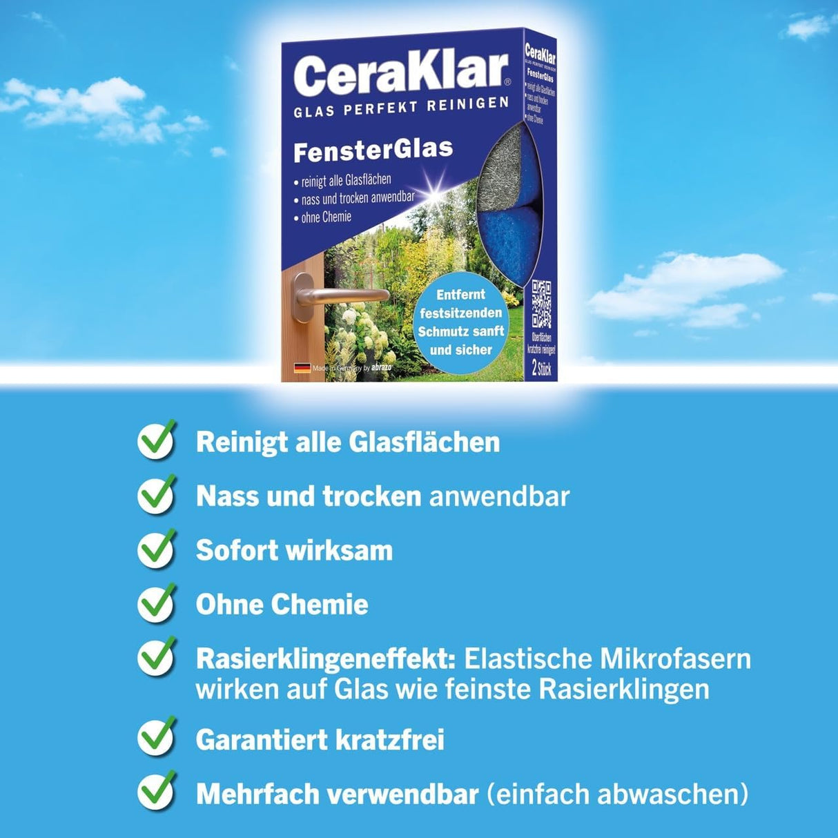 abrazo CeraKlar FensterGlas Schwamm