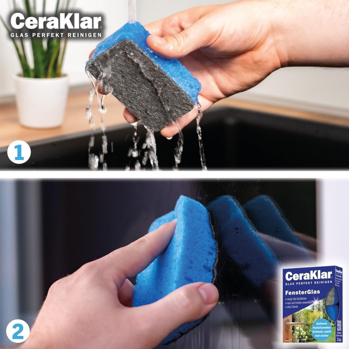 abrazo CeraKlar FensterGlas Schwamm