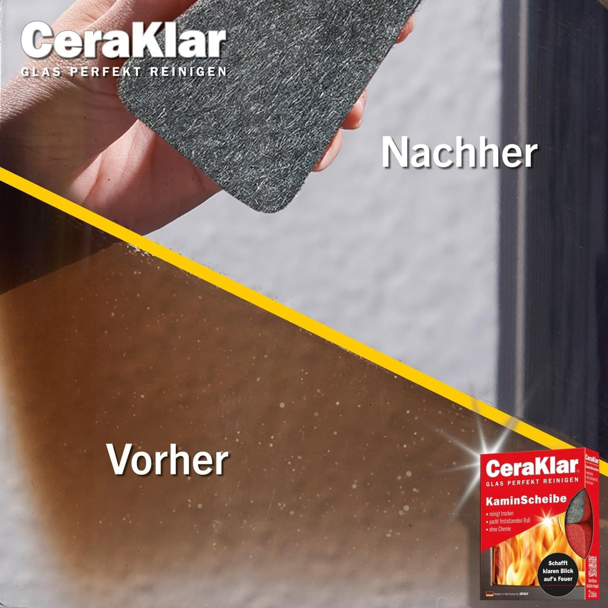 abrazo CeraKlar KaminScheiben Schwamm